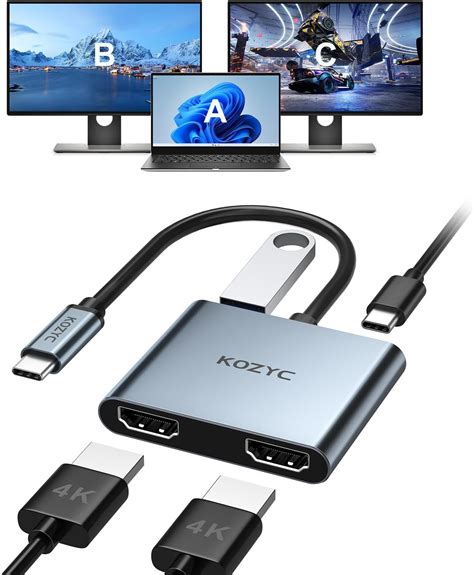 Amazon Adaptador Usb C A Hdmi Dual K A Hz Adaptador