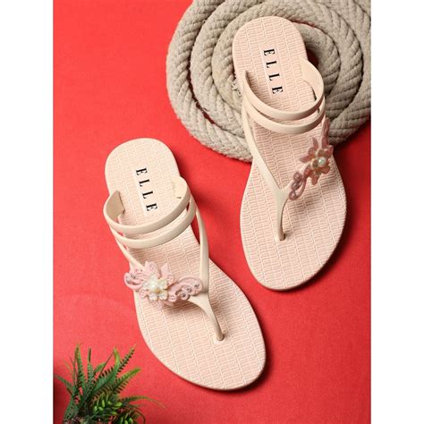 Buy ELLE Nude Women Slip On Flipflops Online