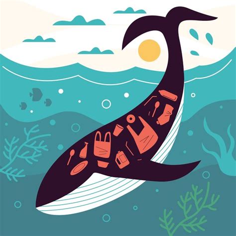 Free Vector | Hand drawn ocean plastic pollution illustration