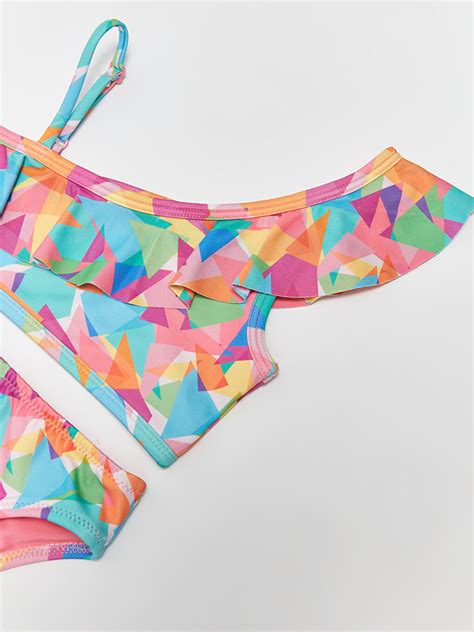 SARI Desenli Kız Çocuk Bikini S G Z LUG LCW