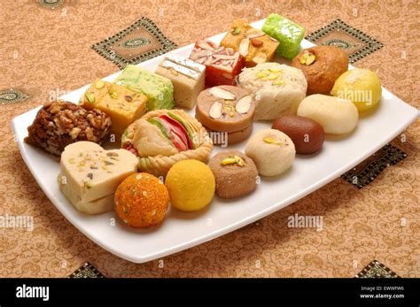 Mix Mithai in White Tray Stock Photo: 84769138 - Alamy