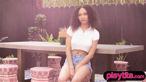 Petite Ebony Babe Strips For Playboy And Exposes Her Naked Body