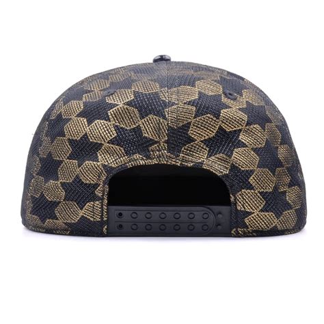 Puff Embroidery Flat Leather Brim Snapback Caps Supplier China