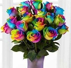 Rainbow Roses or Happy Roses Bouquet | Flowers Delivery 4 U | Southall ...