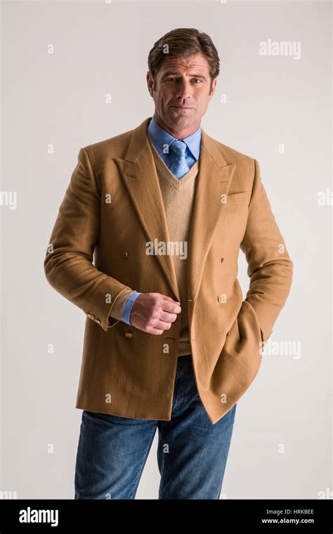 Caucasian Mature Handsome Male In A Studio Stock Photo Alamy