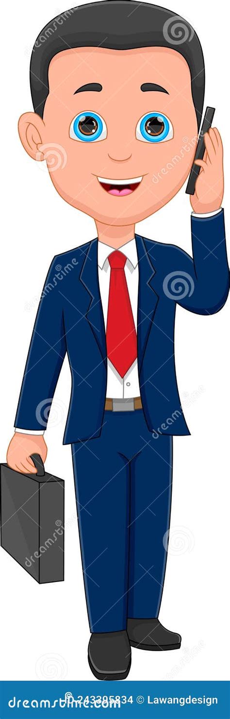 Young Businessman Talking On The Mobile Phone Stock Vector