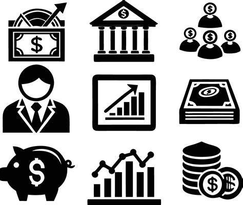 Set Of Finance Icon Illustration Credit Management Marketing Outline