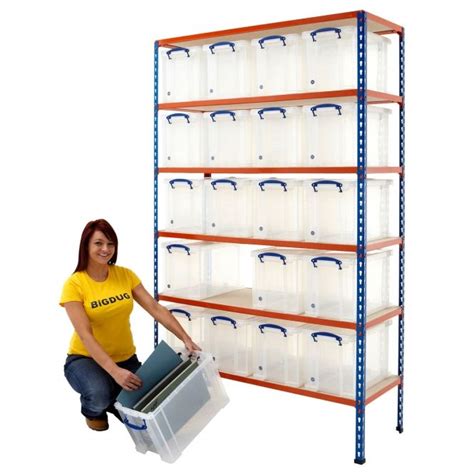 Big340 Shelving Bay With 20 X 24 Litre Really Useful Boxes Shelves