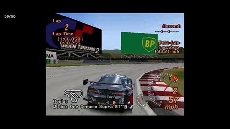 Gran Turismo 2 Hot Laps Toyota Cerumo Supra GT Apricot Hill 1 06