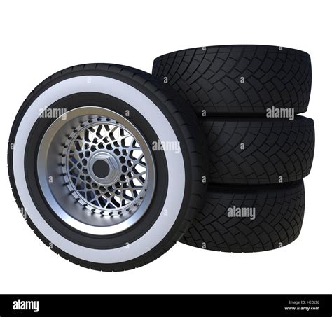 Automotive Wheels Isolated On White 3d Render Stock Photo Alamy