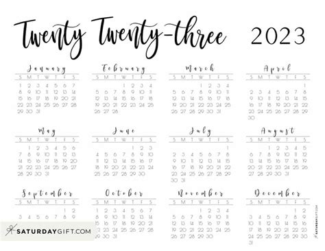 Printable Yearly Calendar 2023 23 Printable Form Templates And Letter