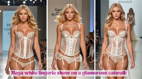 Mega White Lingerie Show On A Glamorous Catwalk Youtube