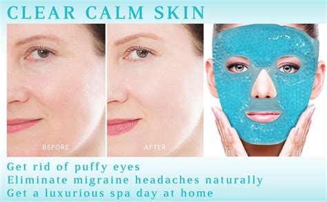 Cold Face Eye Mask Ice Pack Reduce Face Puff,Dark Circles,Gel Beads Hot ...