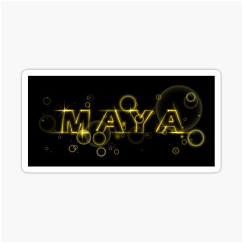 Maya Name Gold Sparkling Bubbles Sticker For Sale By Karolinakaro