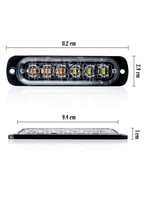 Faro Led Patrulla Escolta Barra Lateral Estrobo Moto Auto Vmingo