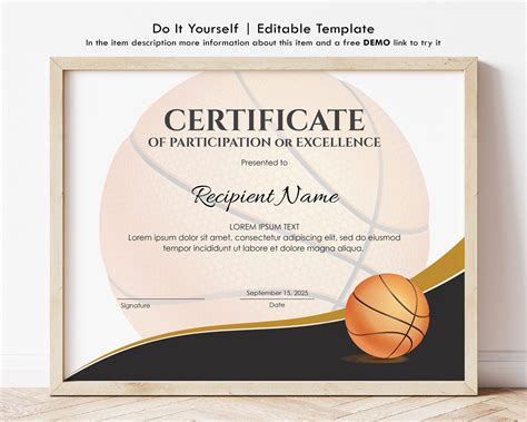 Free Editable Basketball Certificate Templates Free Printable