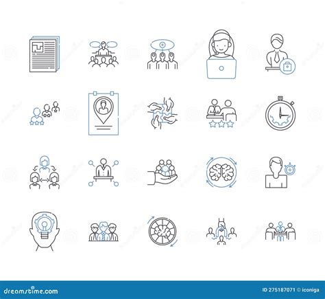 Management Brainstorming Line Icons Collection Leadership Innovation