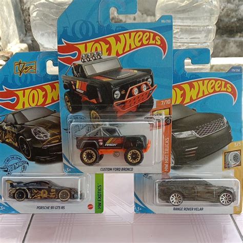 Jual Hotwheels Porsche Gt Rs Hitam Hot Wheels Range Rover Velar Hitam Ford Bronco Thr Hitam