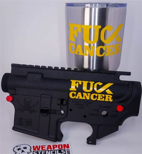 Fuck Cancer Ribbon Weaponstencils