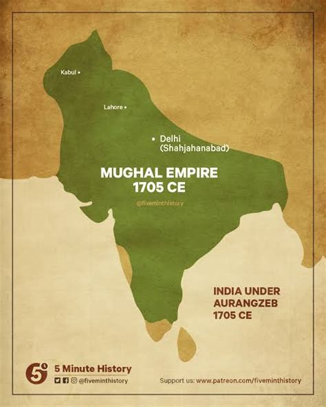 The Map Of Mughal Empire India History Pitribe