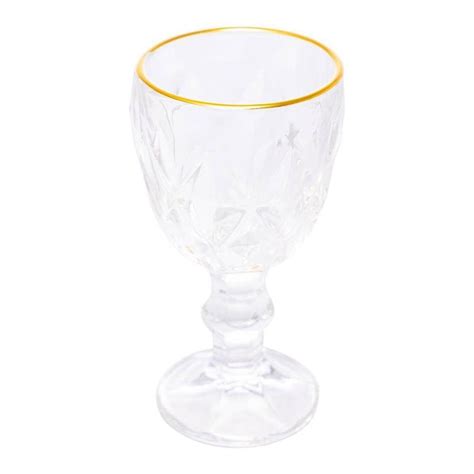 Taça de Licor Vidro Fio de Ouro Diamond 50ml Lyor Taça de Licor