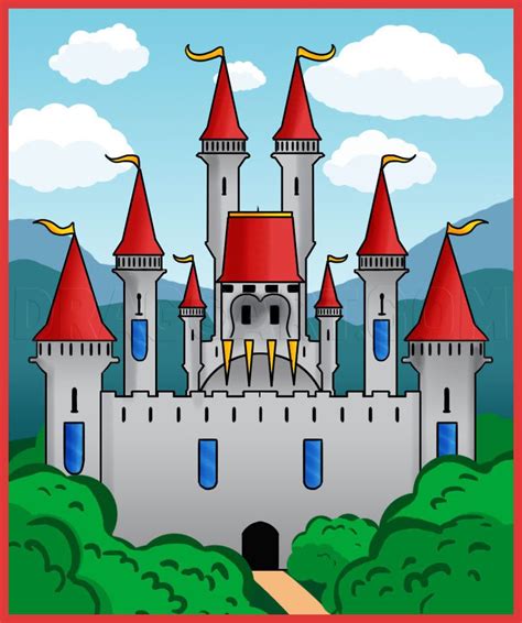 How To Draw A Castle Step By Step Drawing Guide By Dawn Castle