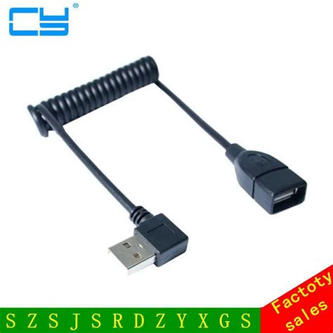 90 Degree Right Angled Usb 2 0 A Male Connector To Female Extension Stretch Cable 100cm In