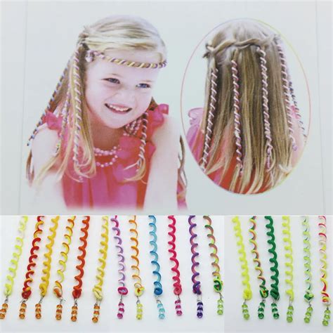 isnice 6pcs Cute Girls Headband Colorful Crystal Long Elastic Hair ...