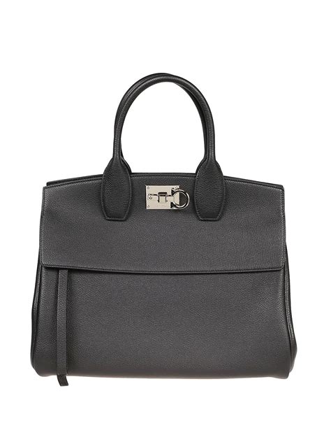 Ferragamo Black Leather Studio Bag Lyst