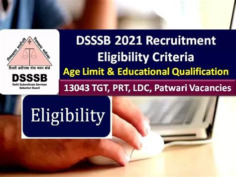 DSSSB Recruitment 2021 Eligibility Criteria Check Age Limit