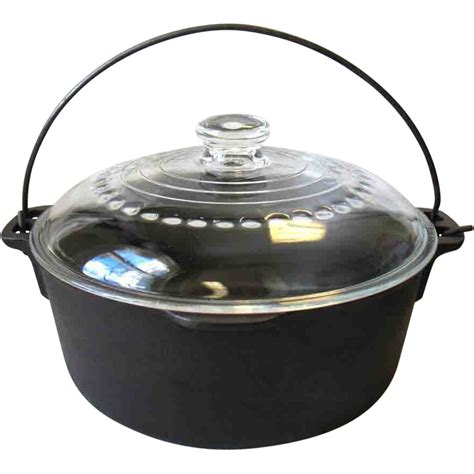 Vintage Cast Iron Dutch Oven 5 Quart C 8 Glass Lid Unmarked Wagner Sold On Ruby Lane