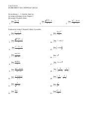 Calculus Worksheet L Hopital S Rule Explained Practice Course Hero