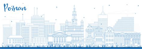 Outline Poznan Poland City Skyline with Blue Buildings. 26390256 Vector Art at Vecteezy