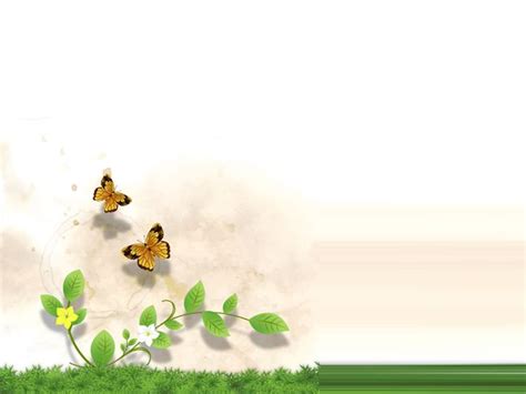 Grass And Flower With Butterfly PPT Backgrounds For Microsoft Powerpo