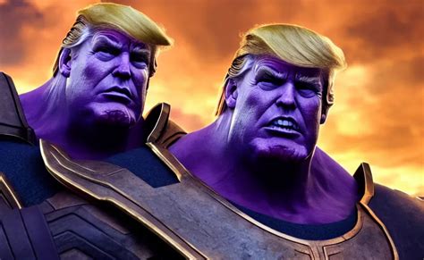 Donald Trump Wearing Thanos Armour Hd 4 K Photo Stable Diffusion