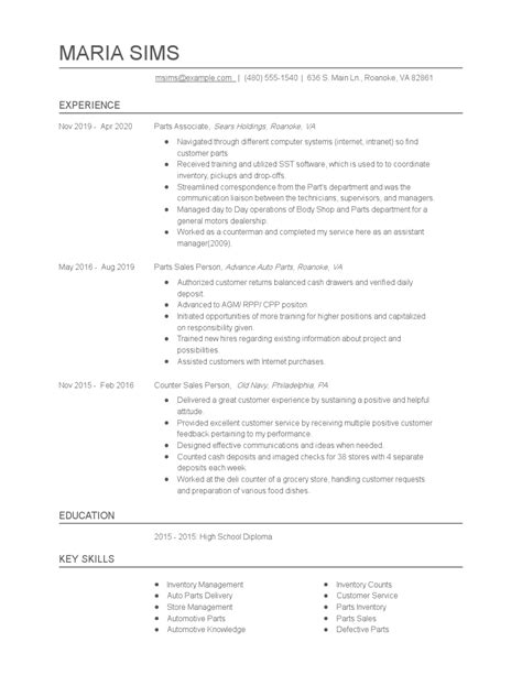 Parts Puller Resume Examples And Tips Zippia