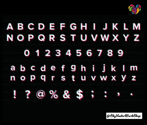 Tik Tok Schriftart Tik Tok Alphabet Bundle Tik Tok Png Datei