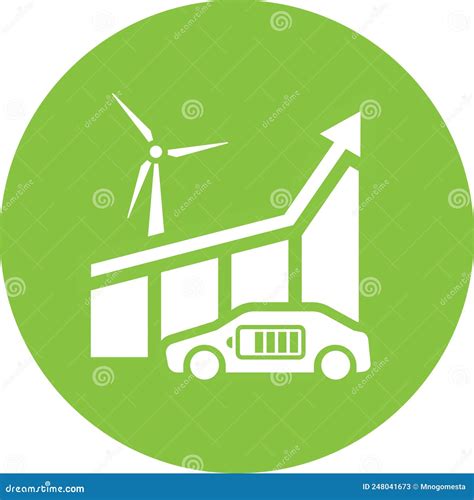 Illustrazione Di Energia Verde Generatore Eolico Elettrico E Grafico