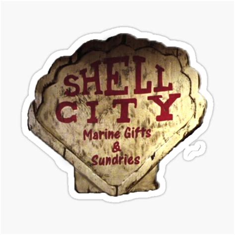 "Shell City Sign" Sticker by NostalgicNerd97 | Redbubble