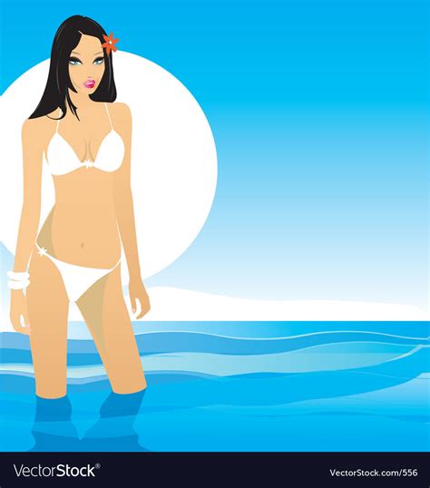 Girl In Bikini Royalty Free Vector Image VectorStock