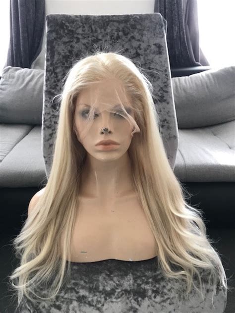 Custom Order 20 Ash Blonde Full Lace Wig 100 Human Hair Etsy