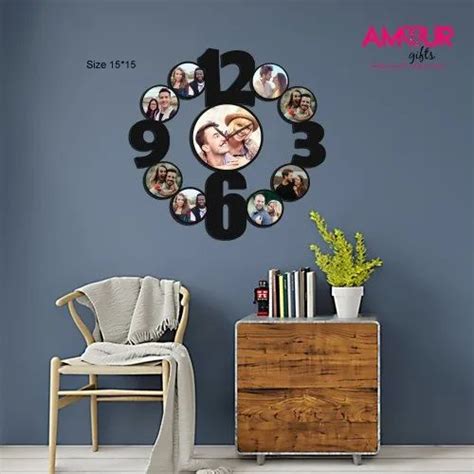 Amour Gifts MDF CL 03 Sublimation Wall Clock For Home Size 15 X 15