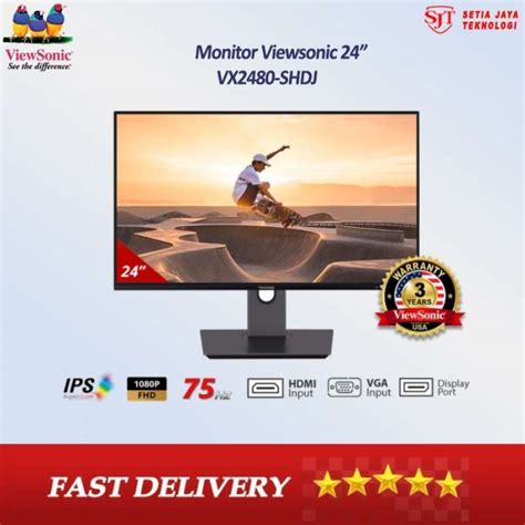 Promo Monitor Viewsonic VX2480 SHDJ 24 Inch FHD IPS 75Hz HDMI DP