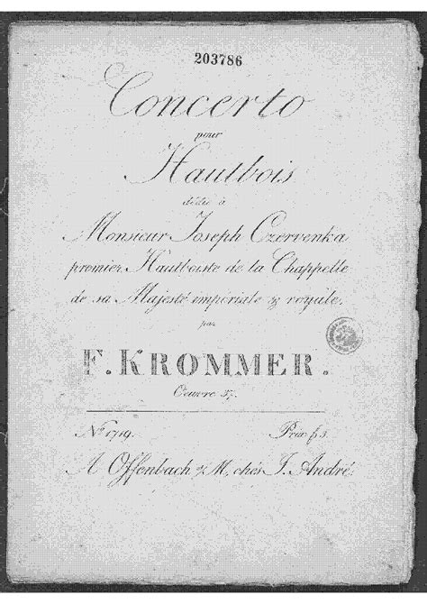 Oboe Concerto No 1 Op 37 Krommer Franz IMSLP