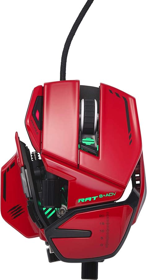 Mad Catz Usb Rat 8 Adv Optical Gaming Mousered Mr06dcinrd000 0