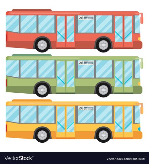 set  bus royalty  vector image vectorstock