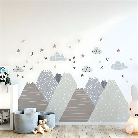 Stickers Enfant Montagnes Scandinaves Lolaka 80 X 120 Cm