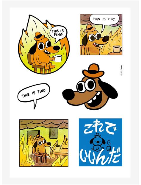 fine meme sticker sheet white boxlunch