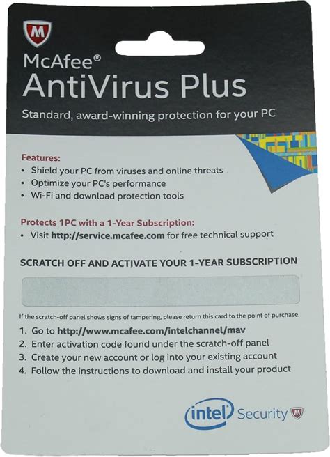 Amazon McAfee Anti Virus Plus Subscription License PC