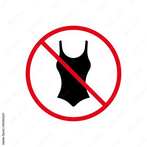 Ban Girl Summer Swimwear Black Silhouette Icon Forbidden Pictogram No Women One Piece Bikini